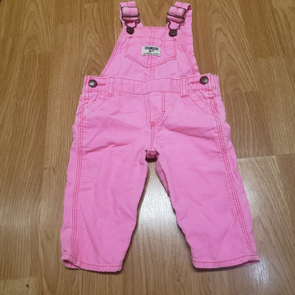Oshkosh Neon Pink Courdroy Overalls 6M